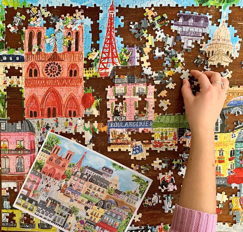 eeBoo: Piece and Love Paris in a Day 1000 Piece Rectangular Adult Jigsaw Puzzle, Puzzle for Adults and Families, Glossy, Sturdy Pieces and Minimal Puzzle Dust - Image 4